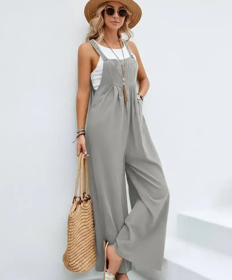 Women Loose Fit Overalls | Wide-Leg Baggy Bib Jumpsuit Dropified