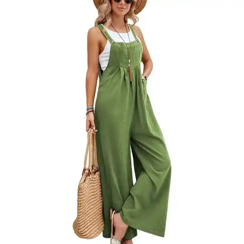 Women Loose Fit Overalls | Wide-Leg Baggy Bib Jumpsuit Dropified