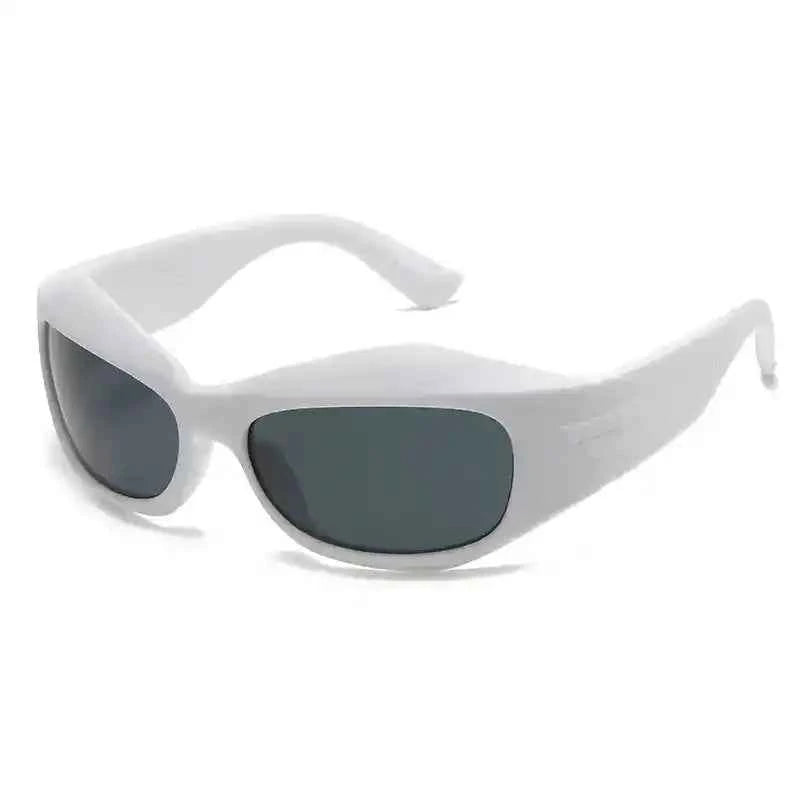 Curved Sports Sunglasses – Retro Y2K Steampunk Style - Lifestyle Travel Trading