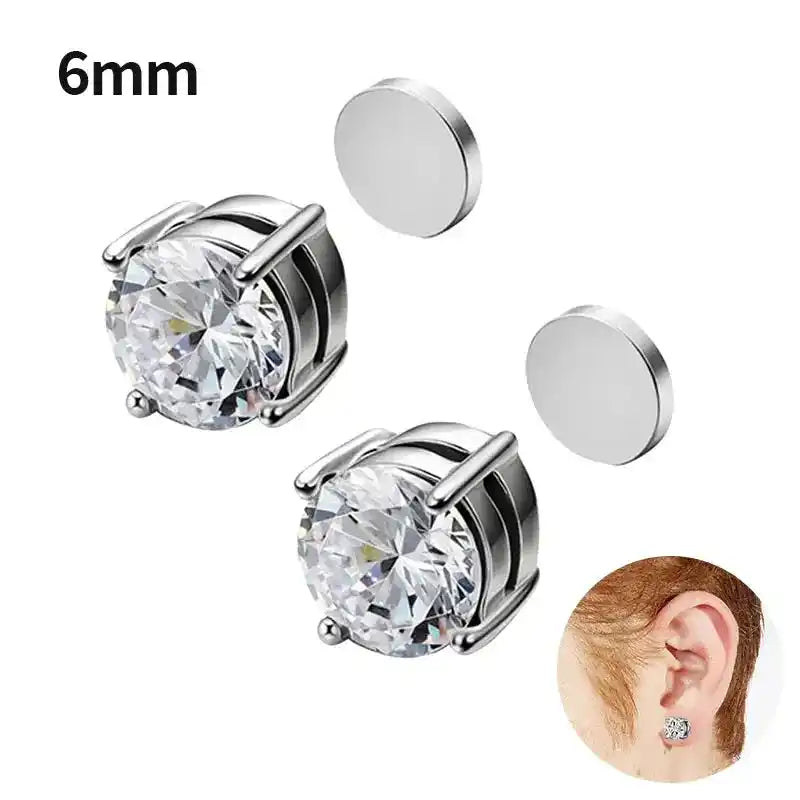 Non Piercing Earrings | Crystal Magnetic Clip-On Studs for Men & Women Dropified