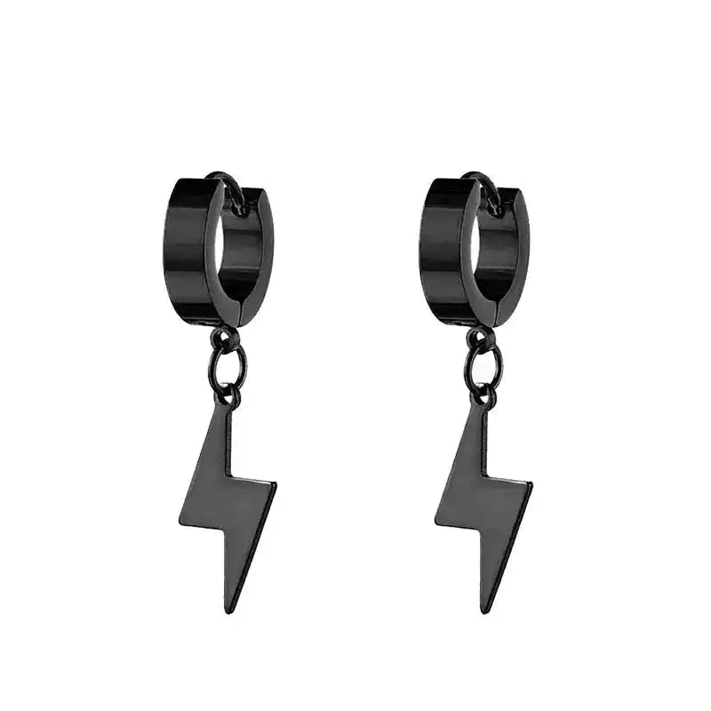 Punk Earrings | Black Stainless Steel Studs for Men and Women Dropified