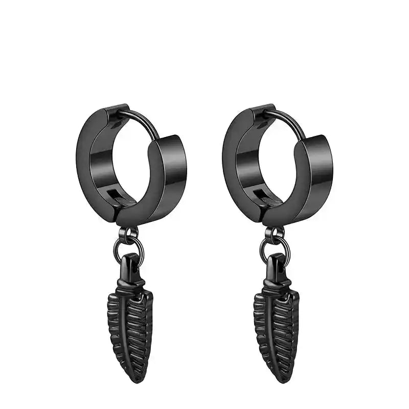 Punk Earrings | Black Stainless Steel Studs for Men and Women Dropified