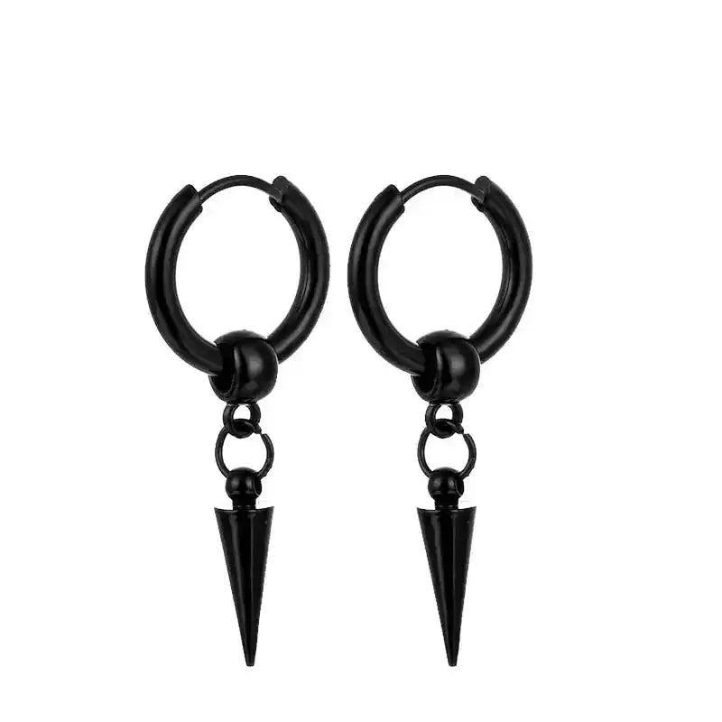 Punk Earrings | Black Stainless Steel Studs for Men and Women Dropified