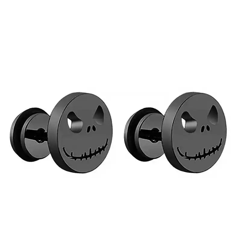 Punk Earrings | Black Stainless Steel Studs for Men and Women Dropified