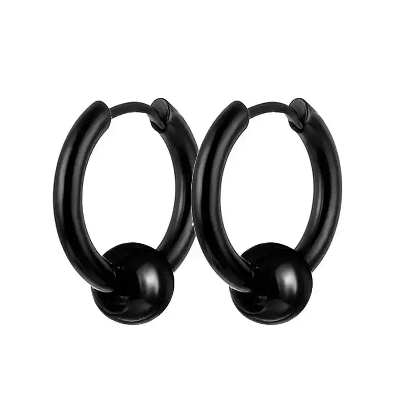 Punk Earrings | Black Stainless Steel Studs for Men and Women Dropified