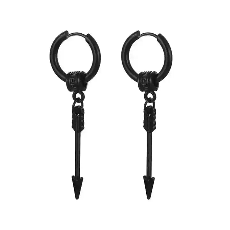 Punk Earrings | Black Stainless Steel Studs for Men and Women Dropified