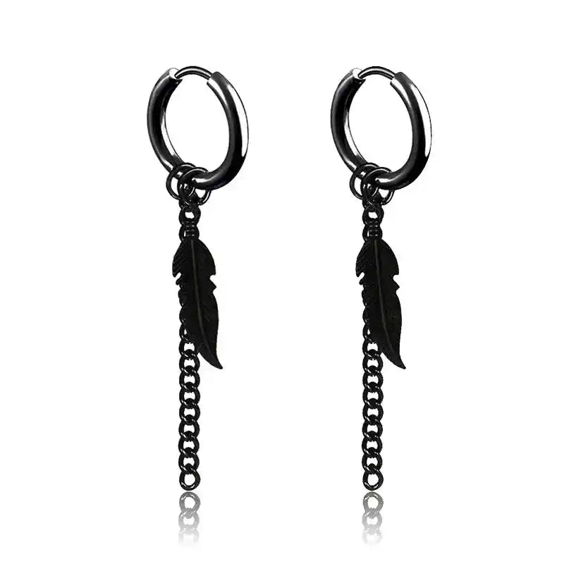 Punk Earrings | Black Stainless Steel Studs for Men and Women Dropified