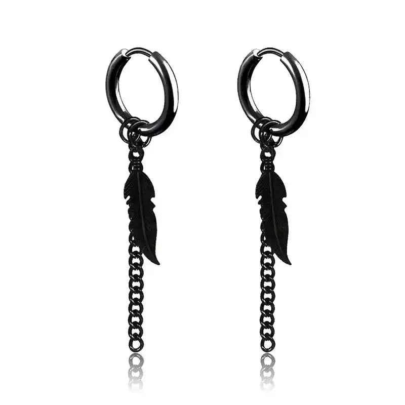 Black Stainless Steel Stud Earrings – Minimal Punk Style - Lifestyle Travel Trading