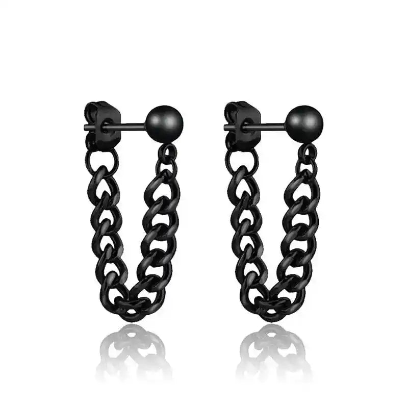 Punk Earrings | Black Stainless Steel Studs for Men and Women Dropified