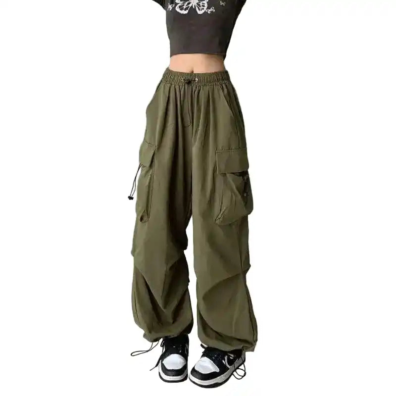 Tooling Pants | Women's Retro Wide-Leg Straight Beam Casual Trousers Dropified