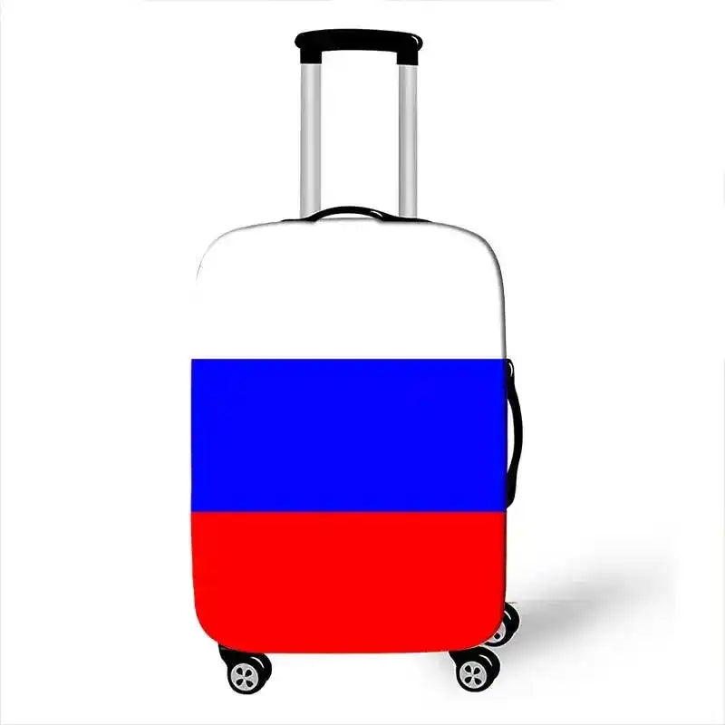 Russian flag suitcase for lifestyle travel trading with spacious PC luggage and five wheels