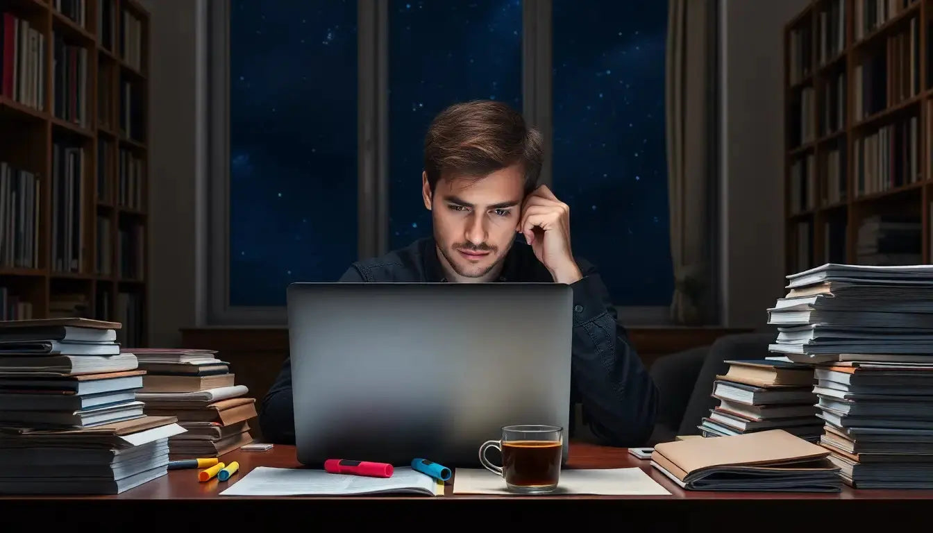 Man working on laptop in the online shopping landscape for apparel and accessories