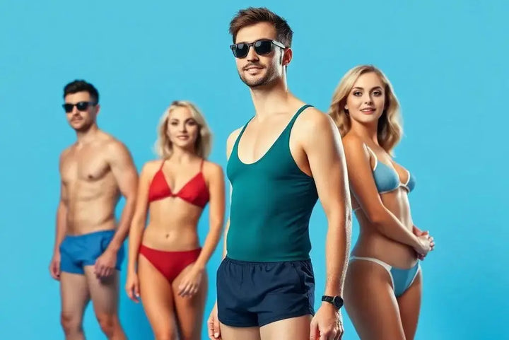 A group of young adults in swimwear