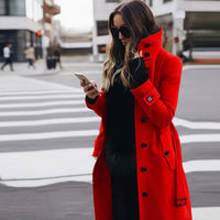 Women’s Longline Cardigan Coat – Casual Slim‑Fit Polyester Outerwear