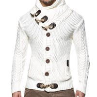 Men’s Knitted Jacket – High Collar Button‑Up Cardigan