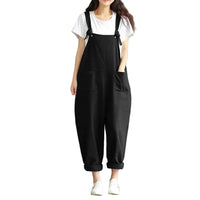 Women’s Oversized Dungarees – Cotton‑Linen Strappy Baggy Jumpsuit
