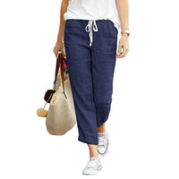 Women Drawstring Pants | Elegant Loose Cotton Trousers