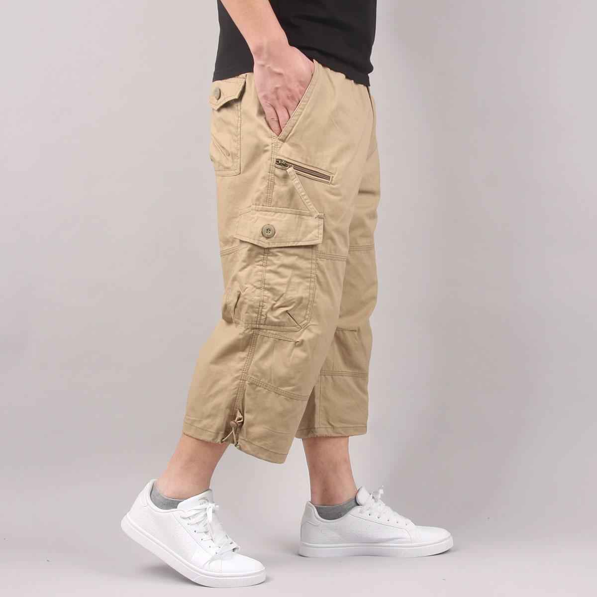 Men’s Cargo Shorts | Below‑Knee Capri, Elastic Waist