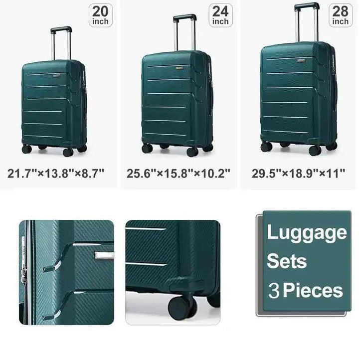 3pc Luggage Set | Suitcases with TSA Lock & Swivel Wheels