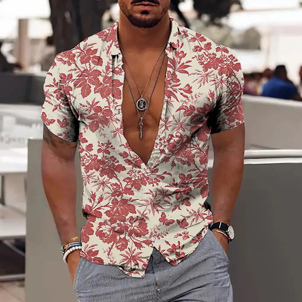 2024 Beach-Ready Men's Short Sleeve Coconut Tree Hawaiian Shirt - 3D Print (S to 5XL Available),Menwswear,apparel, mens tops, menswear, shirts,Lifestyle Travel Trading,AU,lifestyletraveltrading.com.au