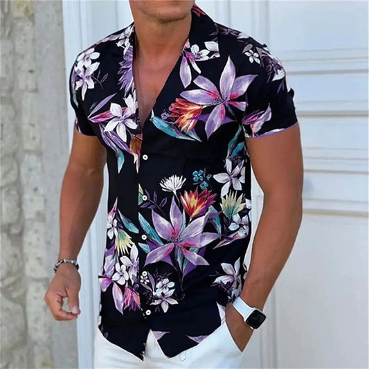 2024 Beach-Ready Men's Short Sleeve Coconut Tree Hawaiian Shirt - 3D Print (S to 5XL Available),Menwswear,apparel, mens tops, menswear, shirts,Lifestyle Travel Trading,AU,lifestyletraveltrading.com.au