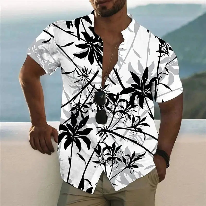 2024 Beach-Ready Men's Short Sleeve Coconut Tree Hawaiian Shirt - 3D Print (S to 5XL Available),Menwswear,apparel, mens tops, menswear, shirts,Lifestyle Travel Trading,AU,lifestyletraveltrading.com.au