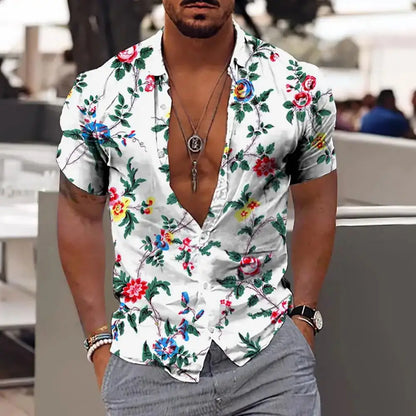 2024 Men's 3D Printed Coconut Tree Hawaiian Shirt - Short Sleeve Beach Top (Up to 5XL),Menwswear,apparel, mens tops, menswear, shirts,Lifestyle Travel Trading,AU,lifestyletraveltrading.com.au