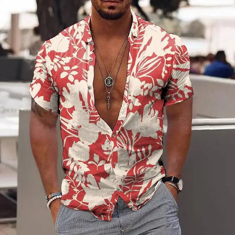 2024 Men's 3D Printed Coconut Tree Hawaiian Shirt - Short Sleeve Beach Top (Up to 5XL),Menwswear,apparel, mens tops, menswear, shirts,Lifestyle Travel Trading,AU,lifestyletraveltrading.com.au