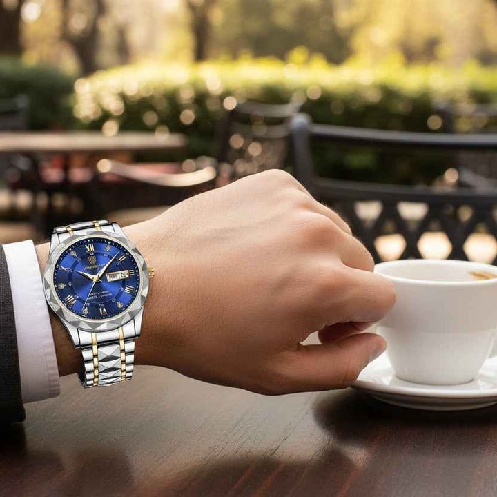 Men Luminous Watch | Night‑Read Hands and Markers