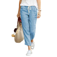 Women Drawstring Pants | Elegant Loose Cotton Trousers