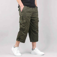 Men’s Cargo Shorts | Below‑Knee Capri, Elastic Waist