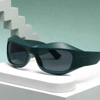 Curved Sports Sunglasses – Retro Y2K Steampunk Style - Lifestyle Travel Trading