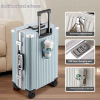 Aluminium Frame Trolley Suitcase – Large‑Capacity Luggage with Combination Lock