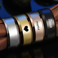 Personalized Stainless Steel Engrave Titanium Ring Customized Name Date Texts Signature Handwriting Men Women Unisex Ring Gift - Lifestyle Travel Trading