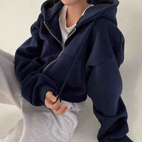 Fleece-Lined Women Hoodie | Zip-Up Warm Hooded Sweatshirt