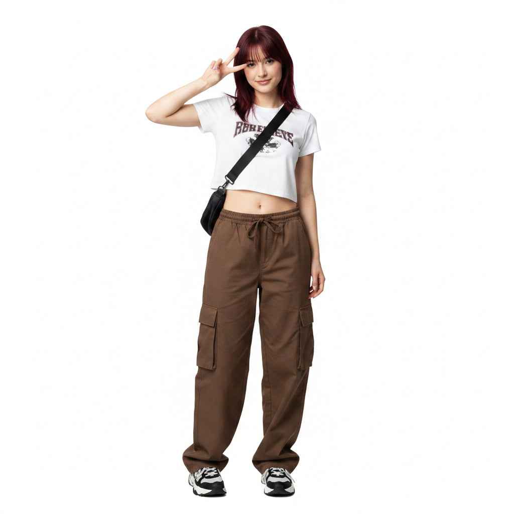Women’s Retro Wide‑Leg Pants – Casual Straight‑Leg Tooling Trousers