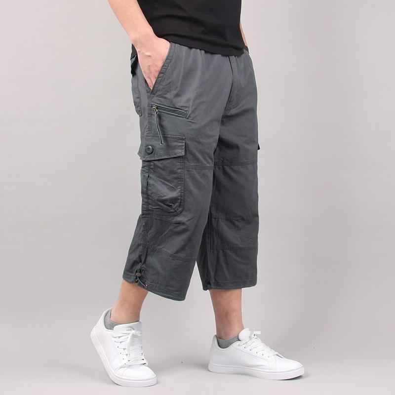 Men’s Cargo Shorts | Below‑Knee Capri, Elastic Waist