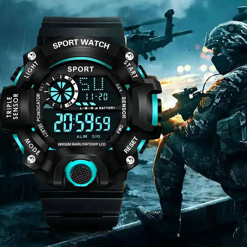 Men's Military Watch | Digital Sports Waterproof Multifunctional Timepiece Dropified