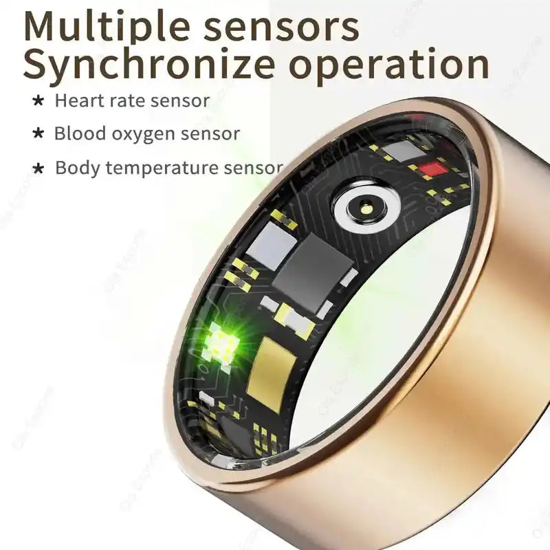 2025 New Smart Ring Men Women, Heart Rate and Blood Oxygen Monitor Smartring IP68 5ATM Waterproof, Multi-sport Mode Finger Ring Lifestyle Travel Trading