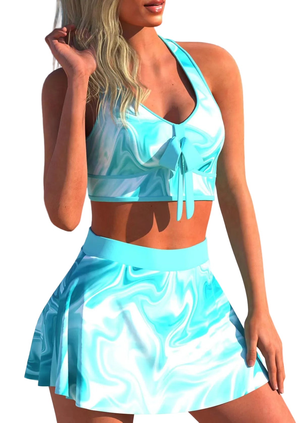 Split Swimwear Skirt – Conservative Printed Swim Bottom