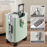 Aluminium Frame Trolley Suitcase – Large‑Capacity Luggage with Combination Lock
