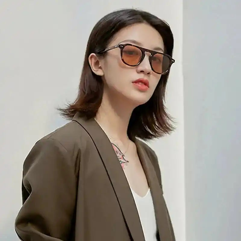 Fashion Oval Sunglasses For Men Women Vintage Brand Designer Punk Sun Glasses Men's Unisex Eyewear Steampunk Rivet Lifestyle Travel Trading