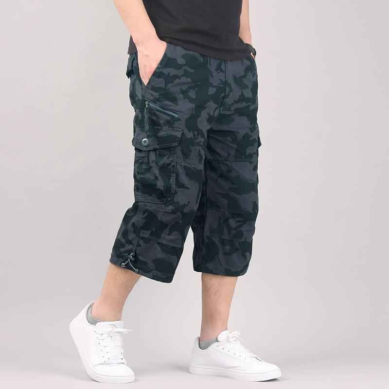 Men’s Cargo Shorts | Below‑Knee Capri, Elastic Waist