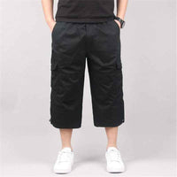Men’s Cargo Shorts | Below‑Knee Capri, Elastic Waist