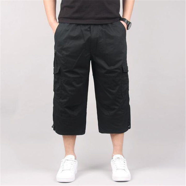 Men’s Cargo Shorts | Below‑Knee Capri, Elastic Waist