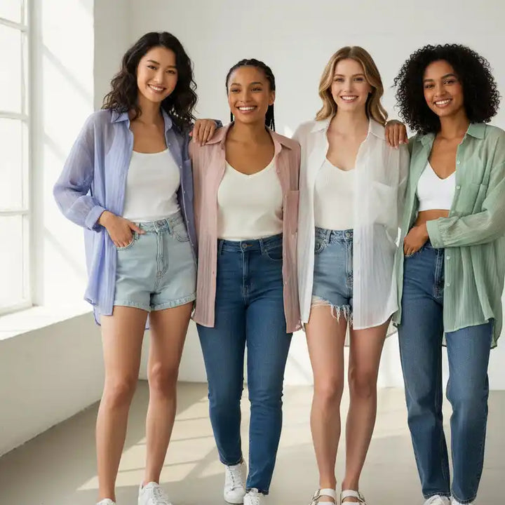 Sunscreen Shirt | Women's Sheer Chiffon Summer Protective Cardigan Dropified