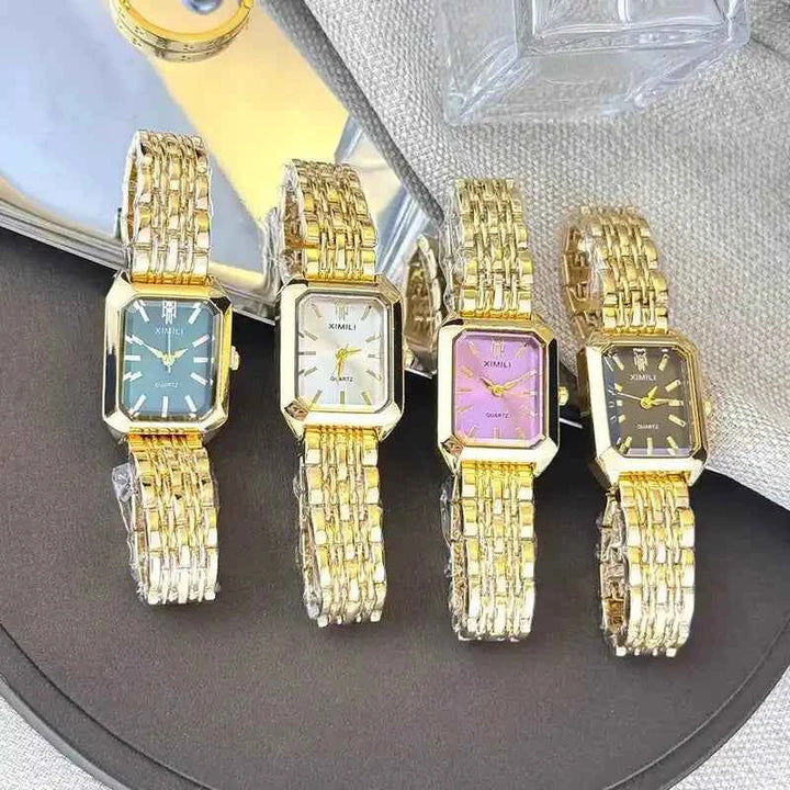 Luxury Women’s Rectangle Watch – Quartz Alloy Band Design - Lifestyle Travel Trading