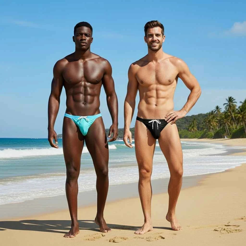Low Waist Swim Trunks | Men's Big Pouch Swim Briefs - Lifestyle Travel Trading