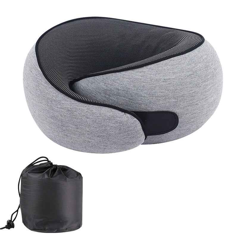 Memory Foam Travel Neck Pillow – Portable Comfort for Airplane & Car
