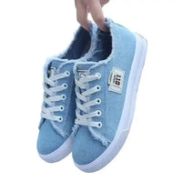 Women Canvas Sneaker | Low-Top Denim Lace-Up Board Shoes - Lifestyle Travel Trading